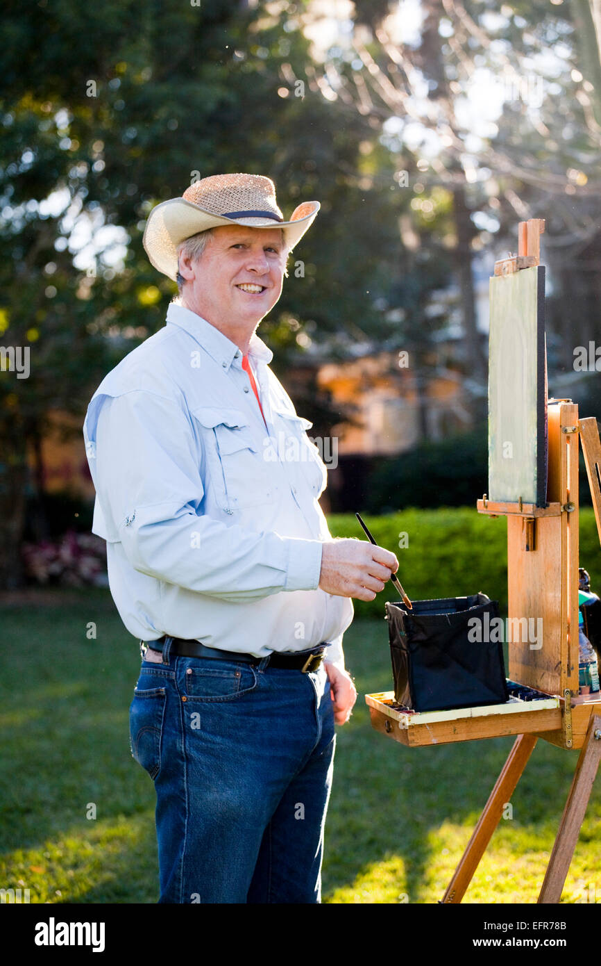 Male artist in Albin Polasek Museum and Sculpture Garden, Winter Park