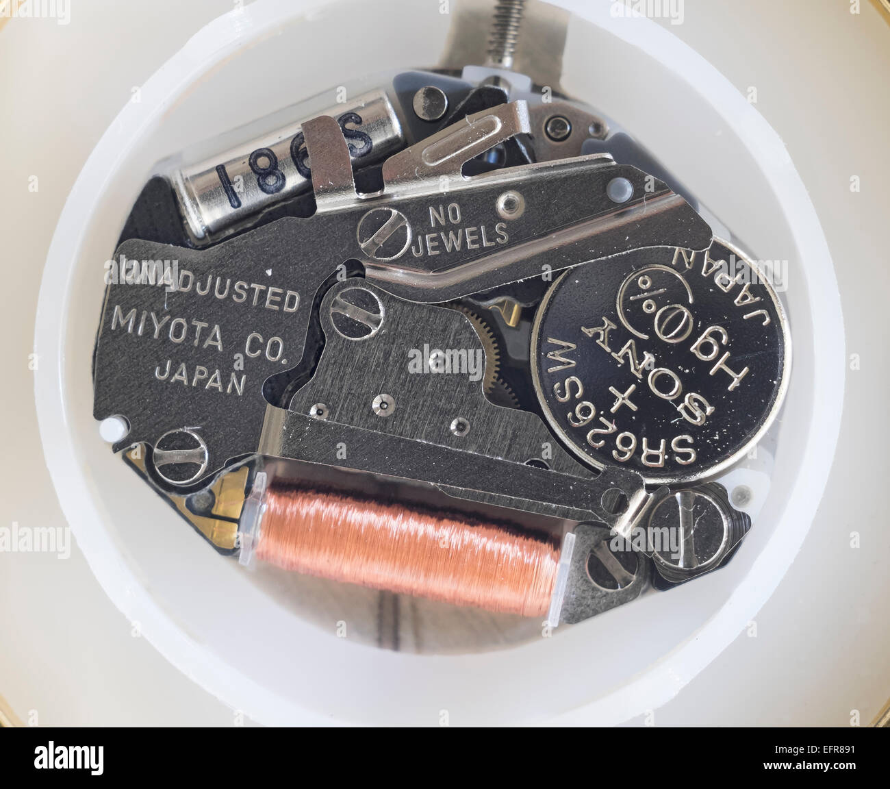 Electronic watch movement close up taken in studio Stock Photo Alamy