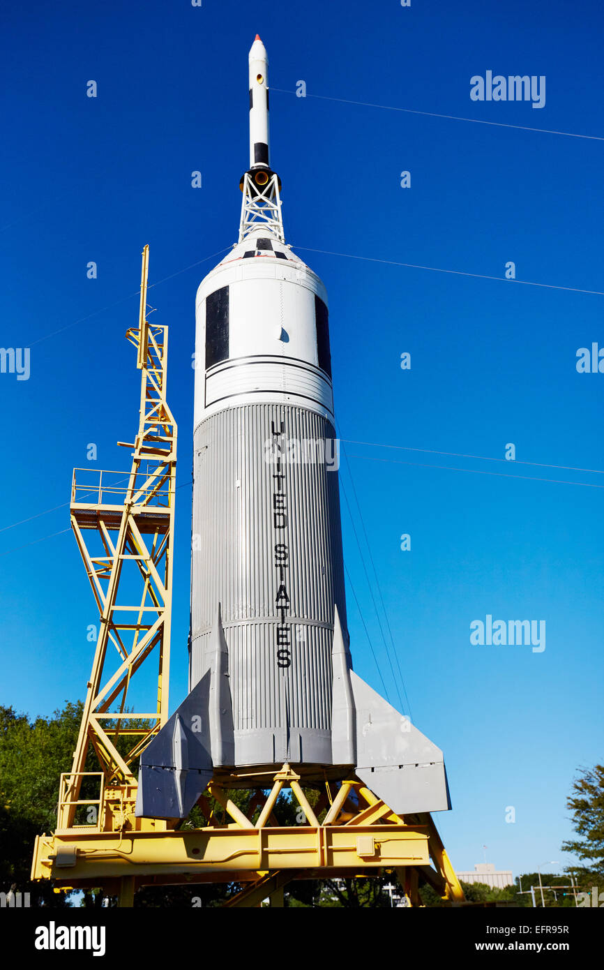 Decommissioned rocket on display at the Space Center, Houston. Stock Photo