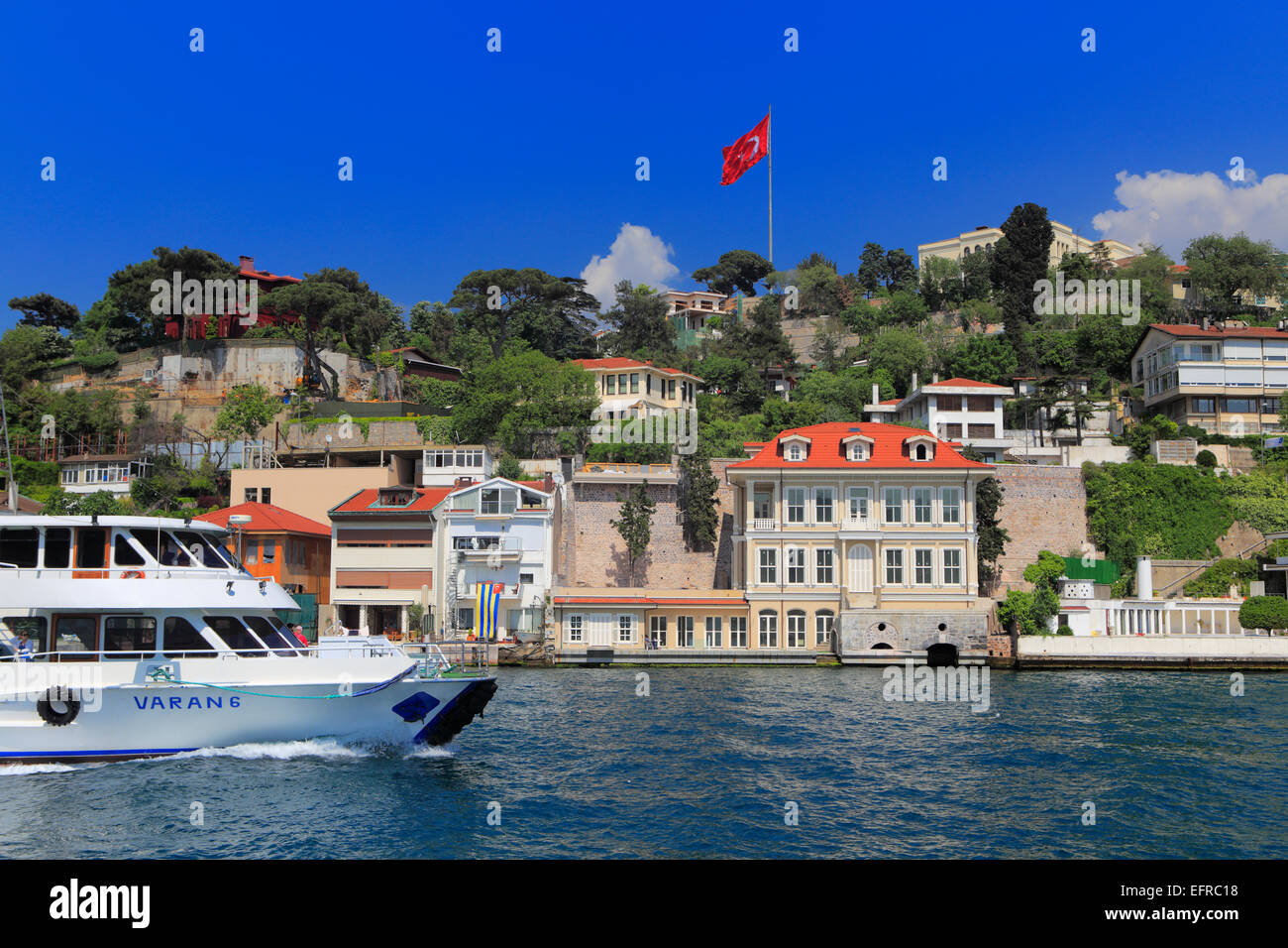 Ottoman era waterfront houses, Bosphorus, Istanbul, Turkey Stock Photo