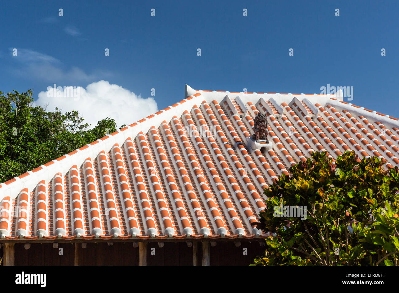 The Roof of Traditional Okinawa Houses, Okinawa, Japan Stock Photo Alamy