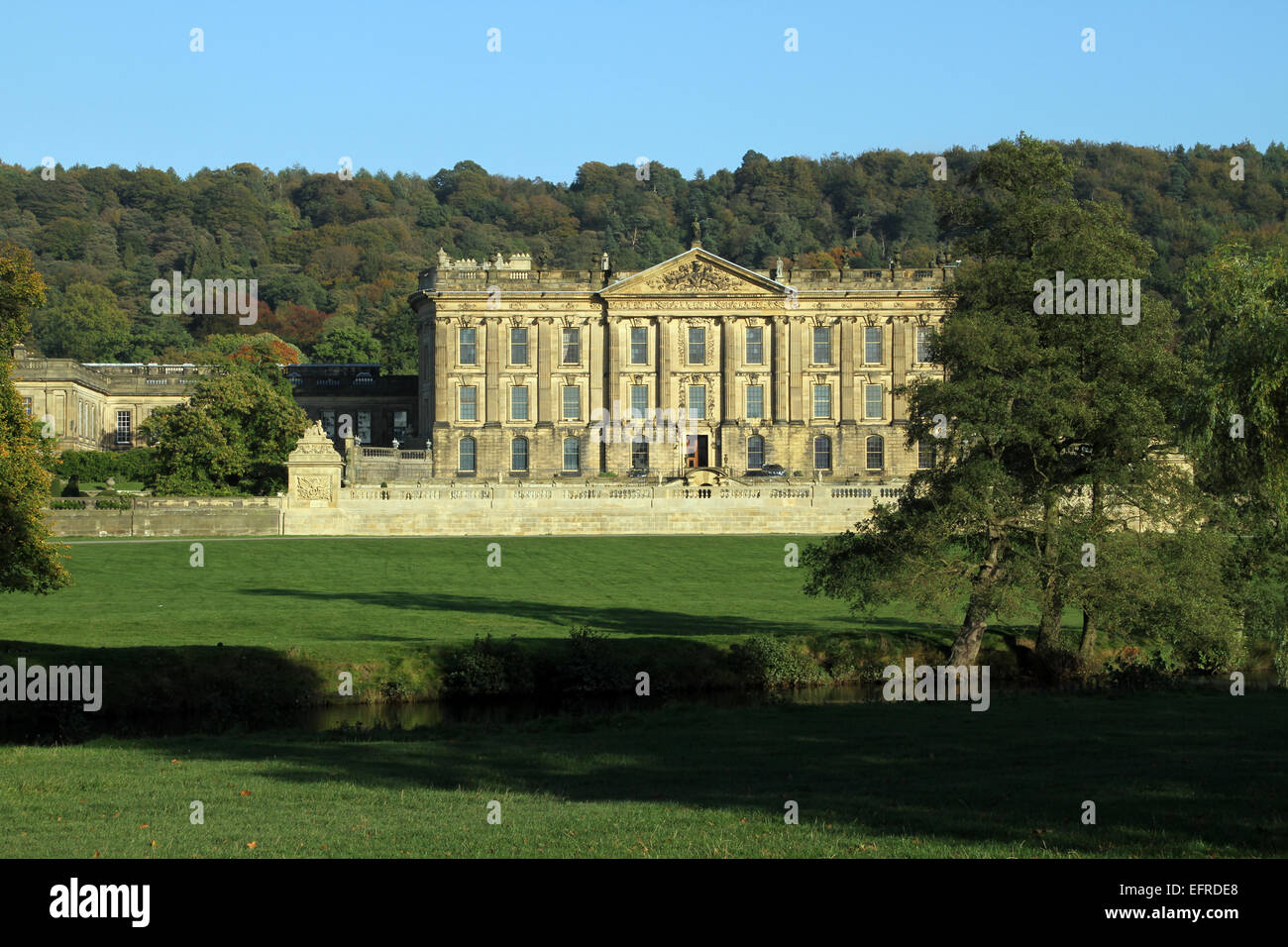 Chatsworth House is a stately home of the Duke of Devonshire Cavendish  family in Derbyshire, England Stock Photo - Alamy