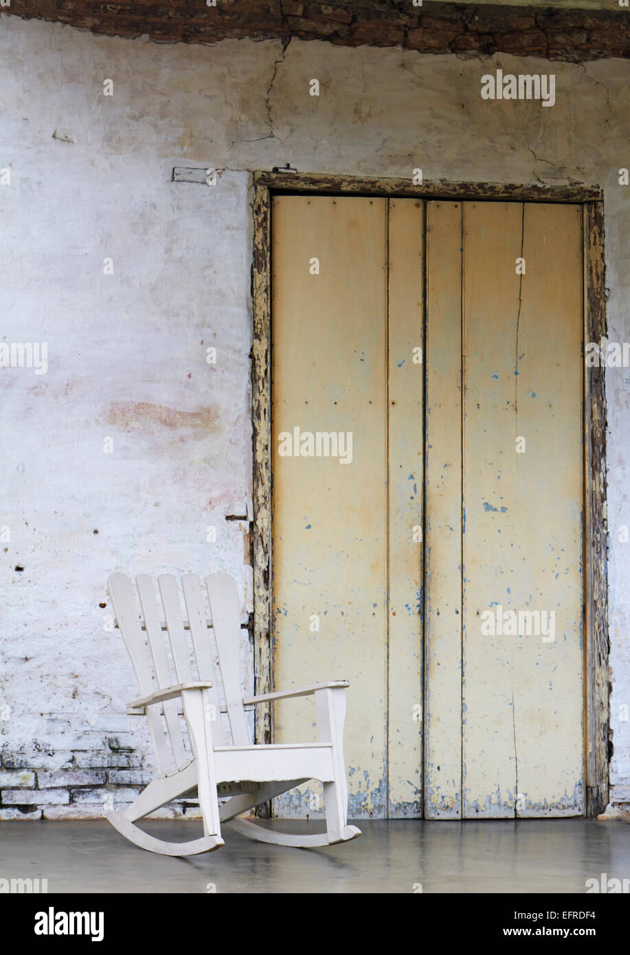 Doorway with chair, Cuba Stock Photo Alamy
