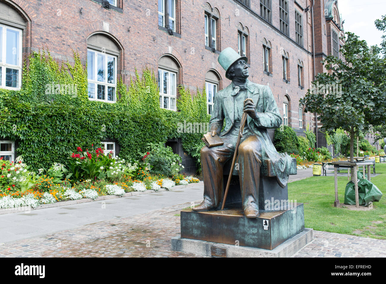 Hans Christian Andersen statue in Copenhagen, Denmark Stock Photo