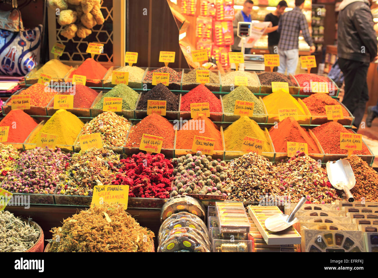 Spice Bazaar, Egyptian Bazaar, handmade traditional Turkish dishes, Istanbul, Turkey Stock Photo