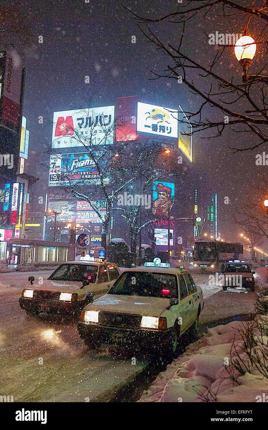 Susukino In Winter Sapporo Hokkaido Japan Stock Photo Alamy