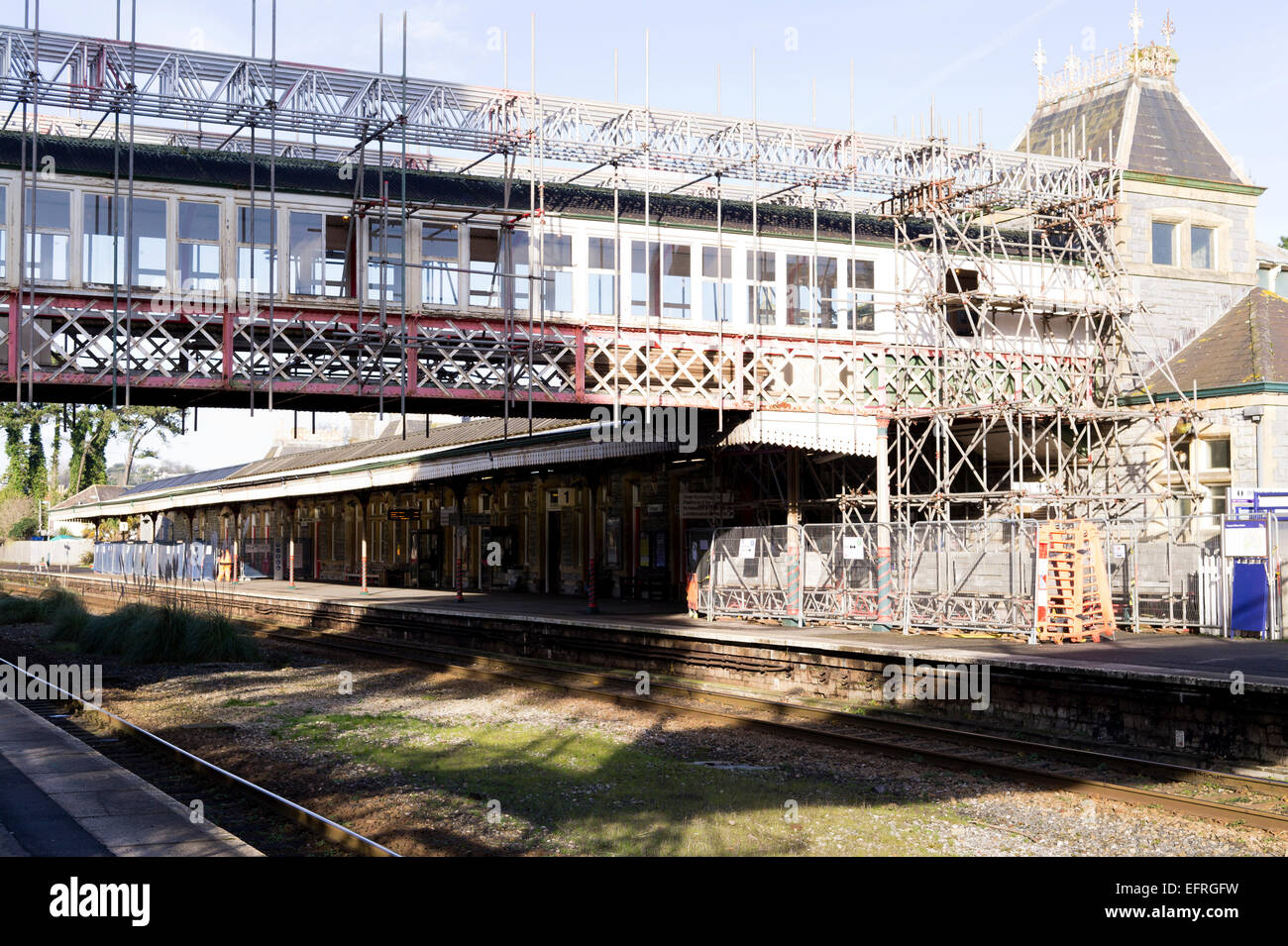 Torquay train station refurbishment Stock Photo