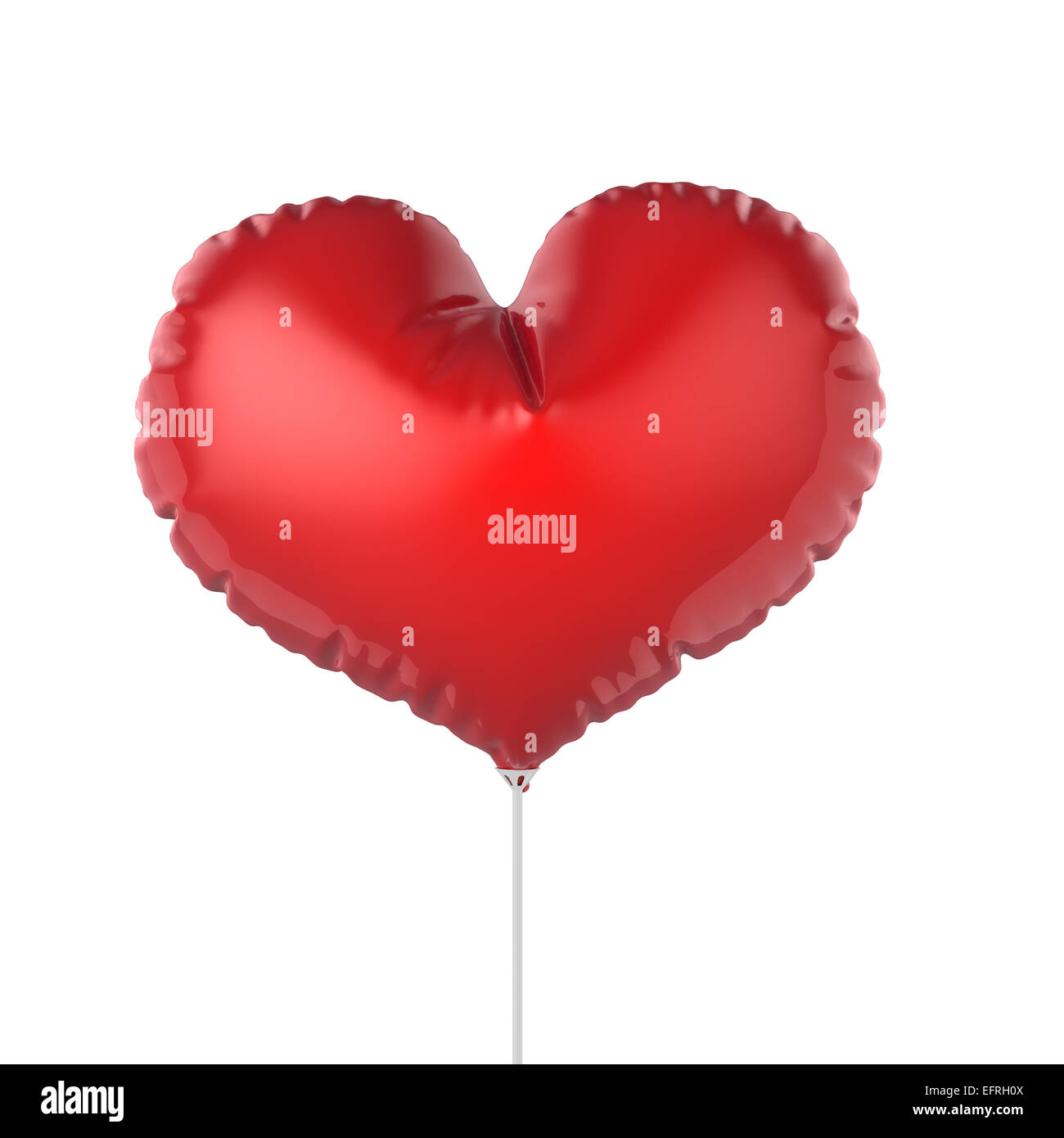 3d render of heart shape red party balloons. Isolated on white ...