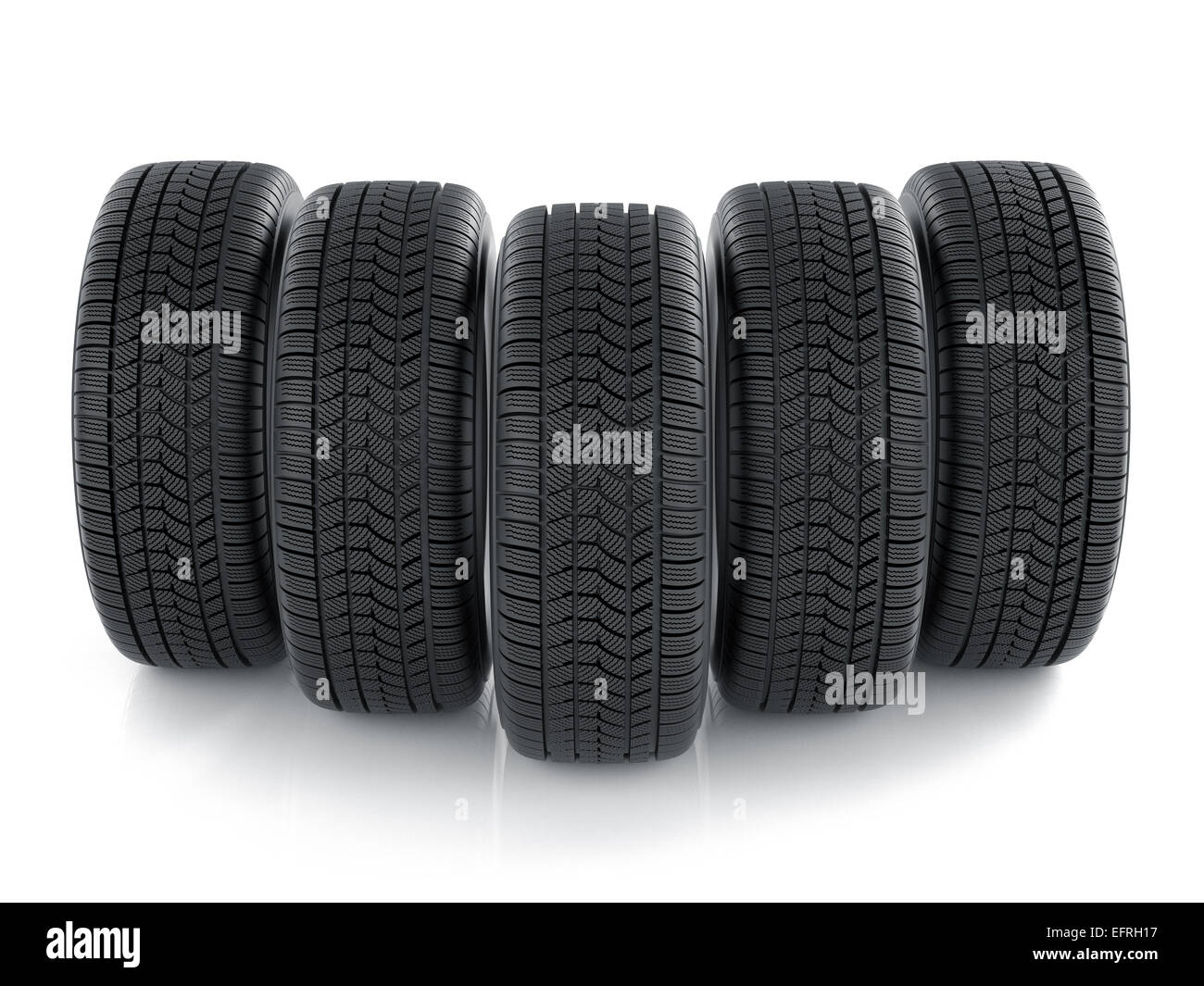 3d render of high detaled tyres isolated on white background Stock Photo
