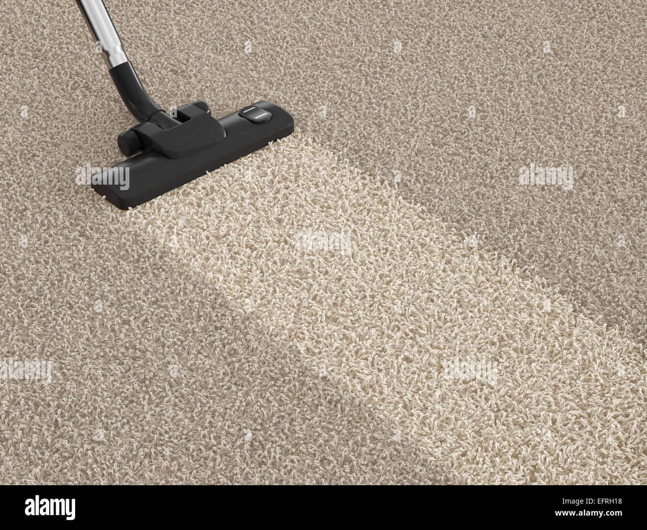 Vacuum cleaner hoover on the dirty carpet. House cleaning concept Stock Photo