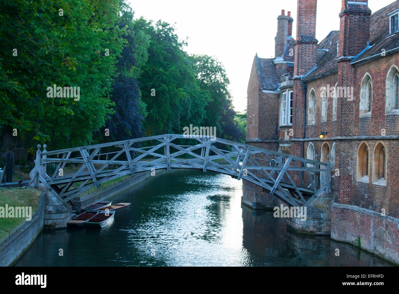 Mathematical Bridge Cambridge Queens' College Stock Photo