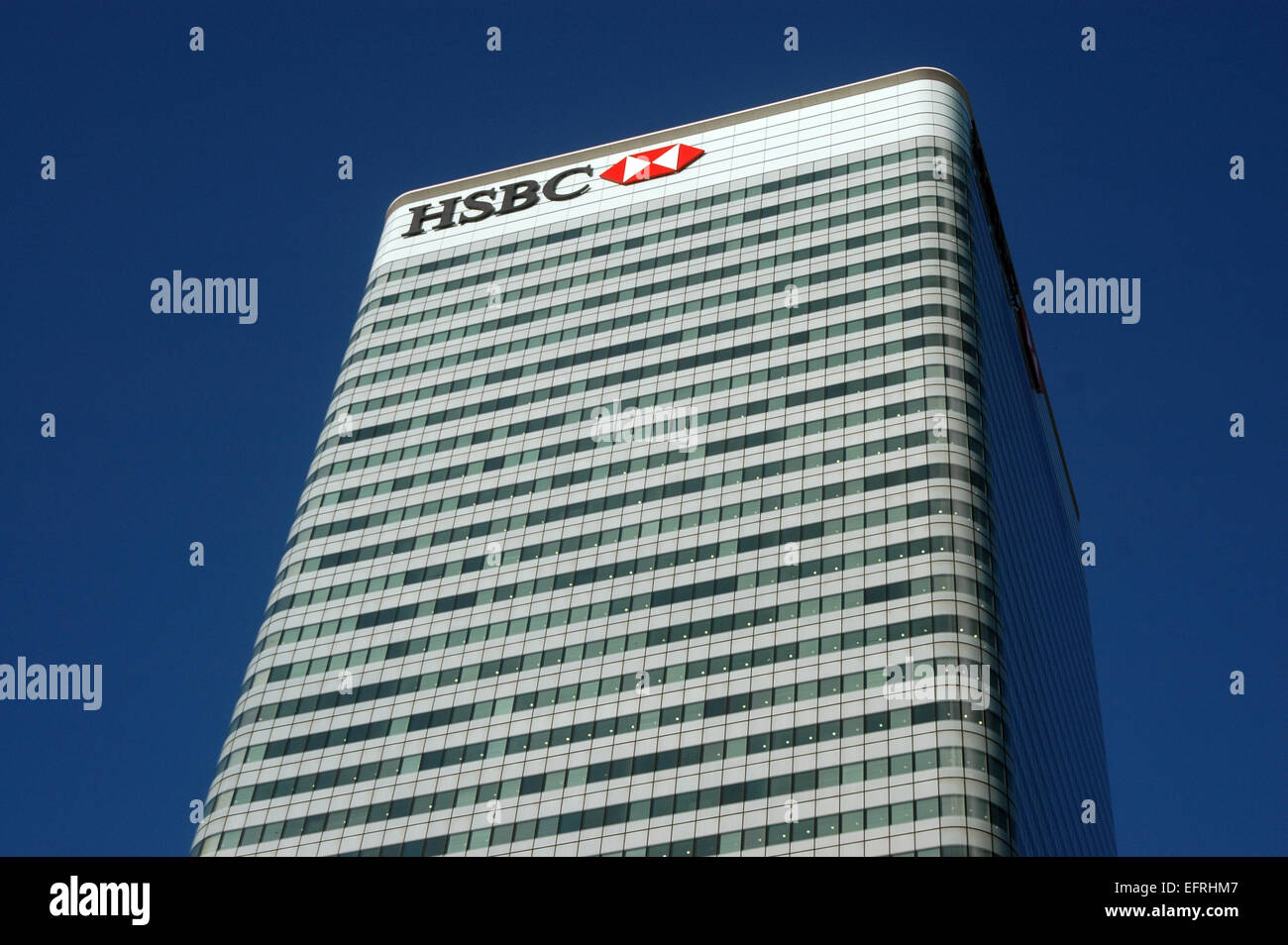 London, UK, 9 February 2015, HSBC head office in Canary Wharf. Documents downloaded by a former