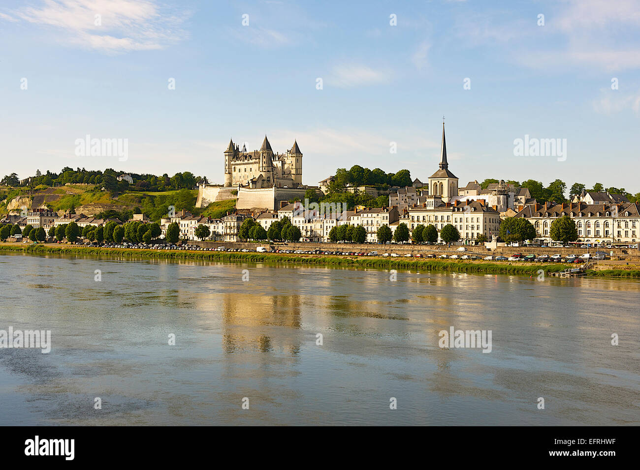 Chateau de Saumur and Loire River, Saumur, France Stock Photo