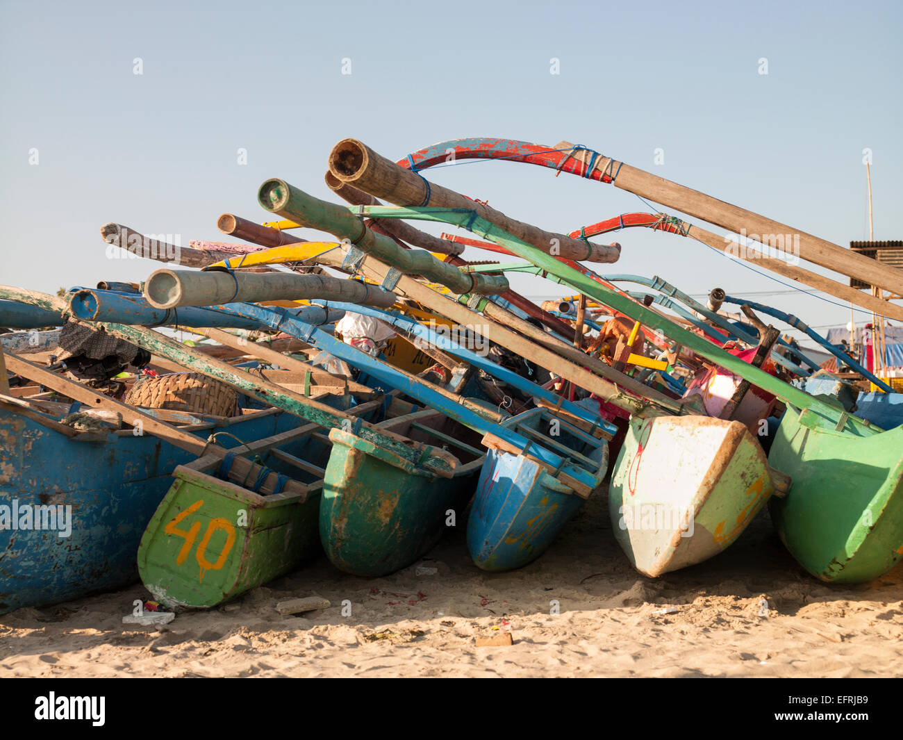 Fishing boats in Bali, Indonesia Stock Photo