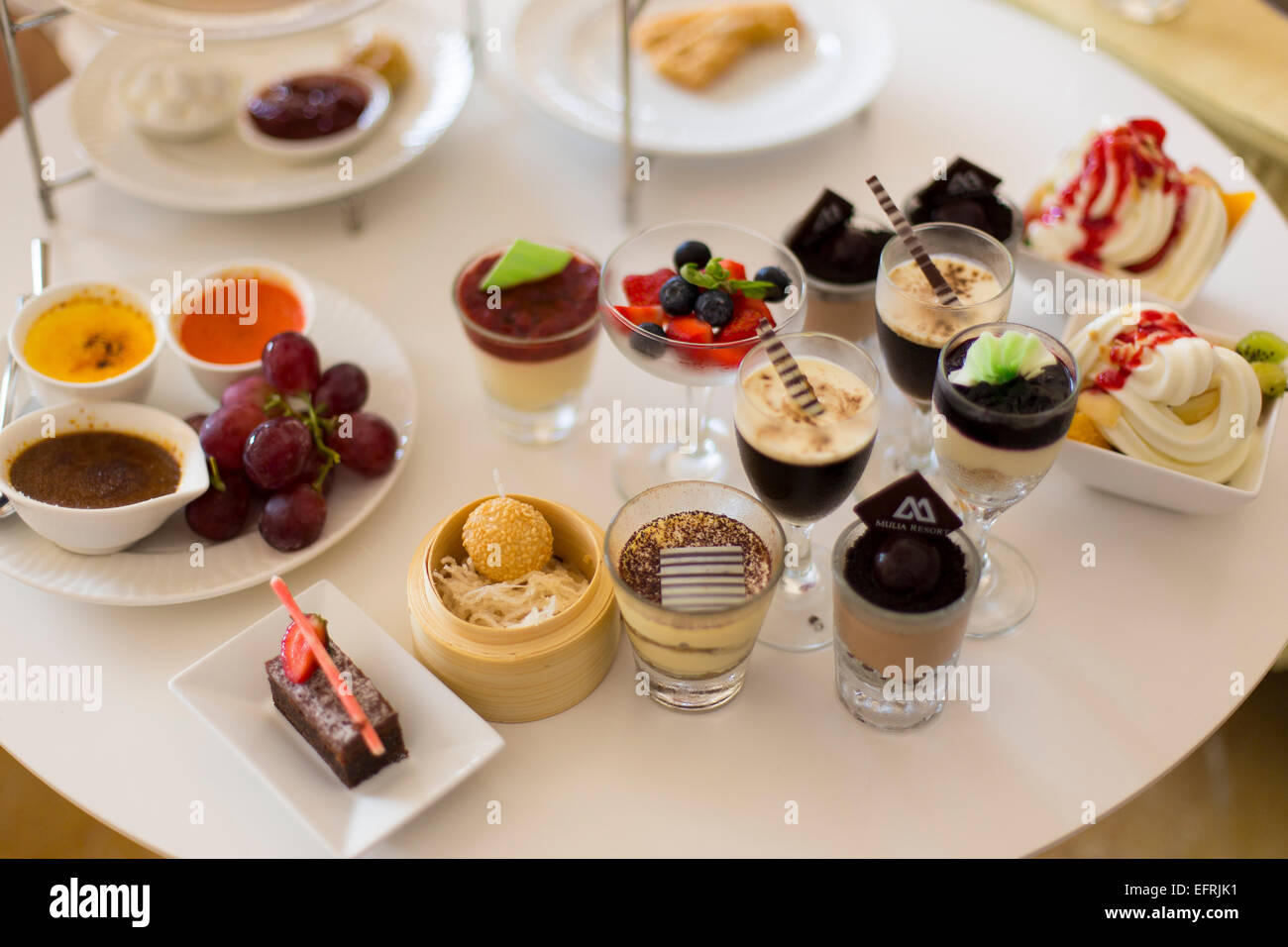 Desserts on a plate Stock Photo