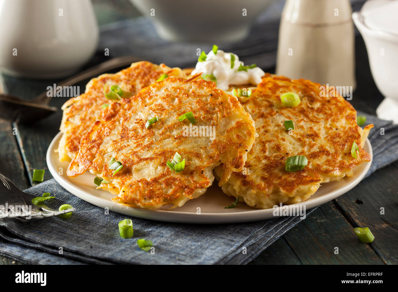 Homemade Boxty Irish Potato Pancakes for Breakfast Stock Photo Alamy