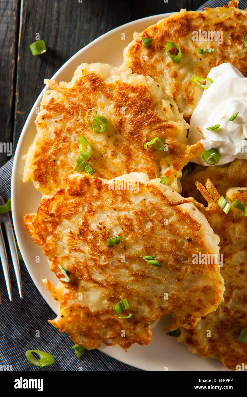 Homemade Boxty Irish Potato Pancakes for Breakfast Stock Photo