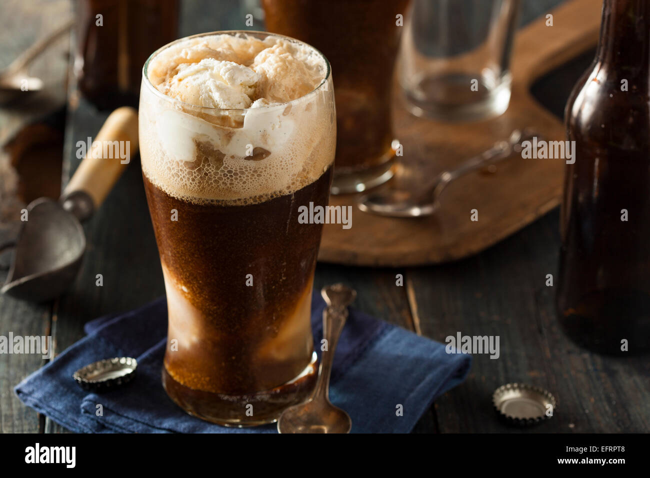Frozen Dark Stout Beer Float with Ice Cream Stock Photo Alamy