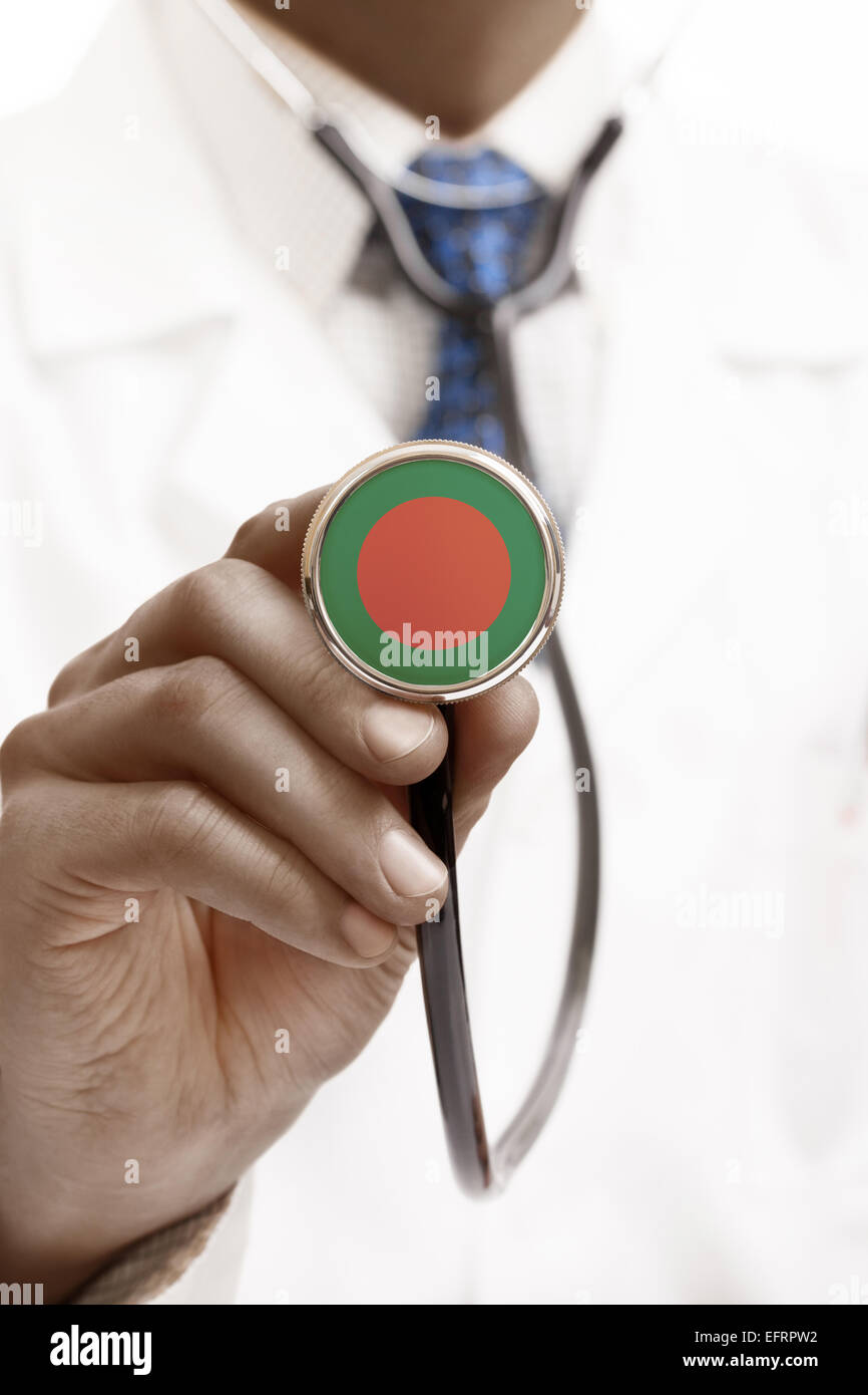 Stethoscope with national flag conceptual series Bangladesh Stock
