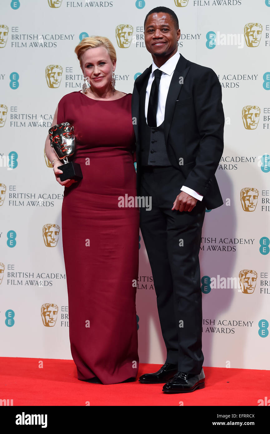 Cuba Gooding, Jr. and Patricia Arquette at the EE British Academy Film Awards at The Royal Opera House on February 8, 2015. Stock Photo