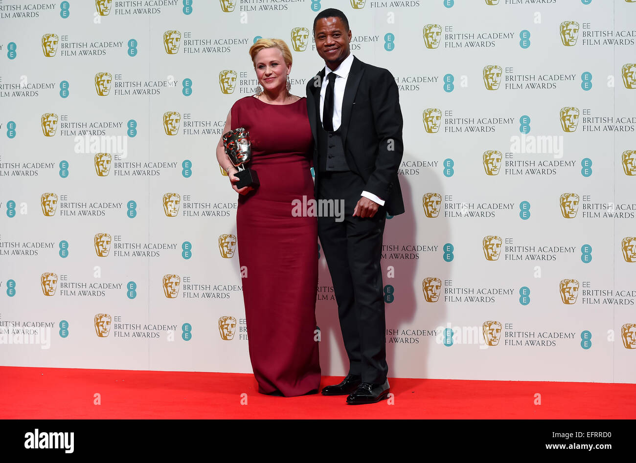 Cuba Gooding, Jr. and Patricia Arquette at the EE British Academy Film Awards at The Royal Opera House on February 8, 2015. Stock Photo