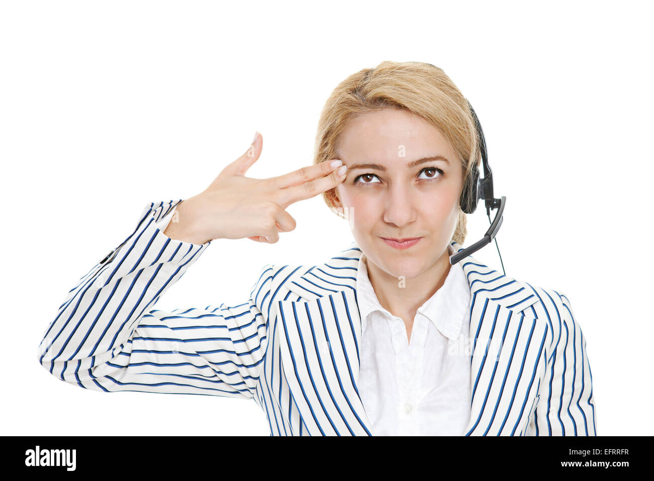 Shoot me please concept on the white Stock Photo Alamy