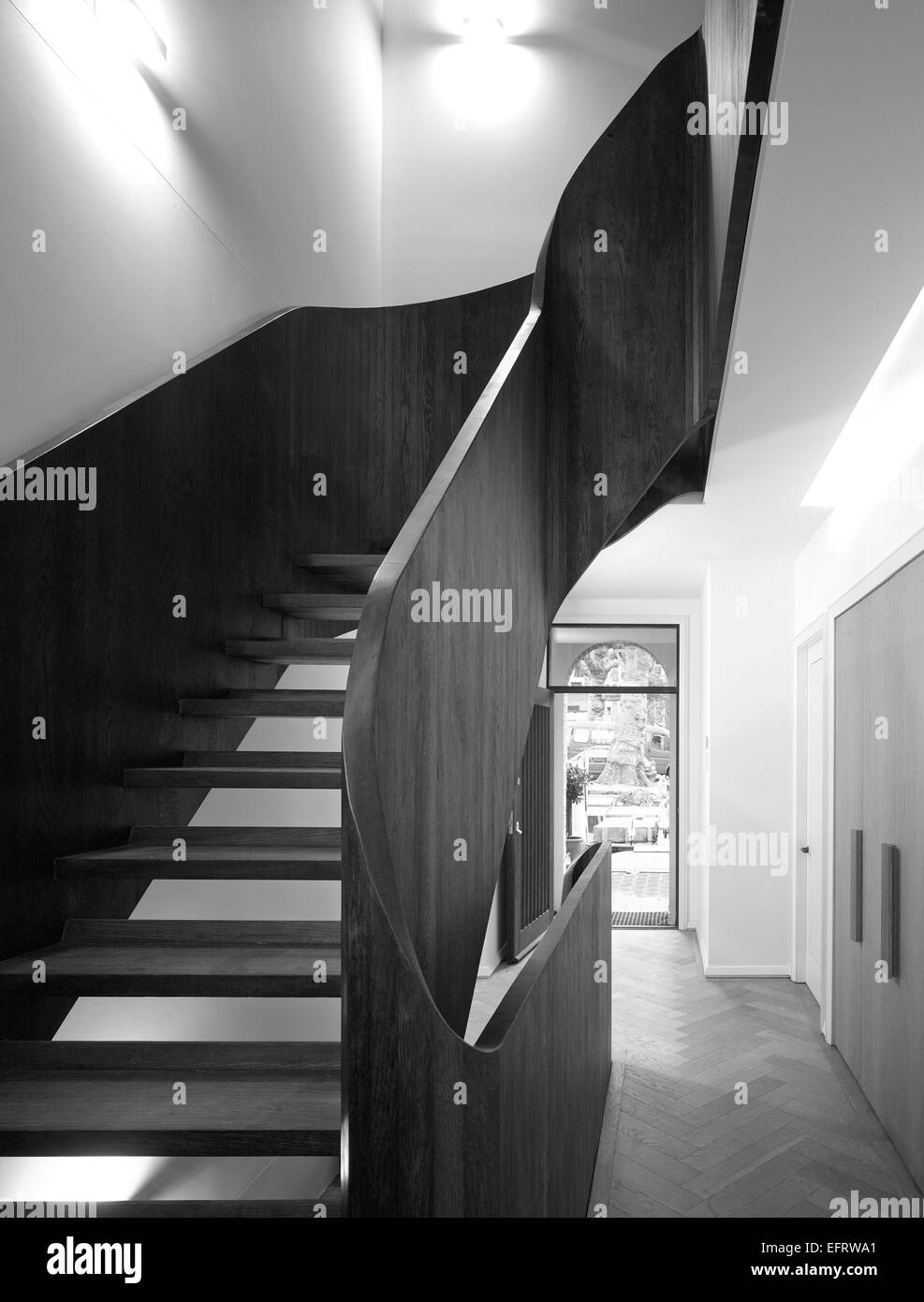 St Johns' Orchard, London, UK. Architect: John Smart Architects, 2013. Staircase. Stock Photo