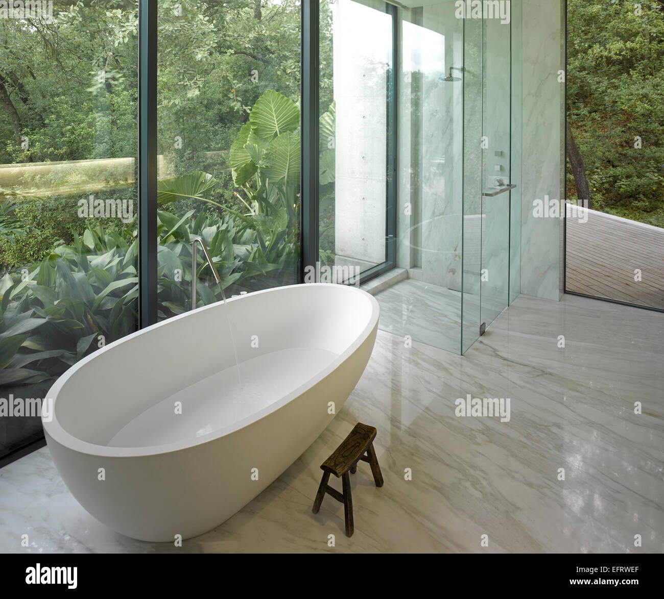 Casa Monterrey, Monterrey, Mexico. Architect: Tadao Ando, 2013. Bathroom. Stock Photo