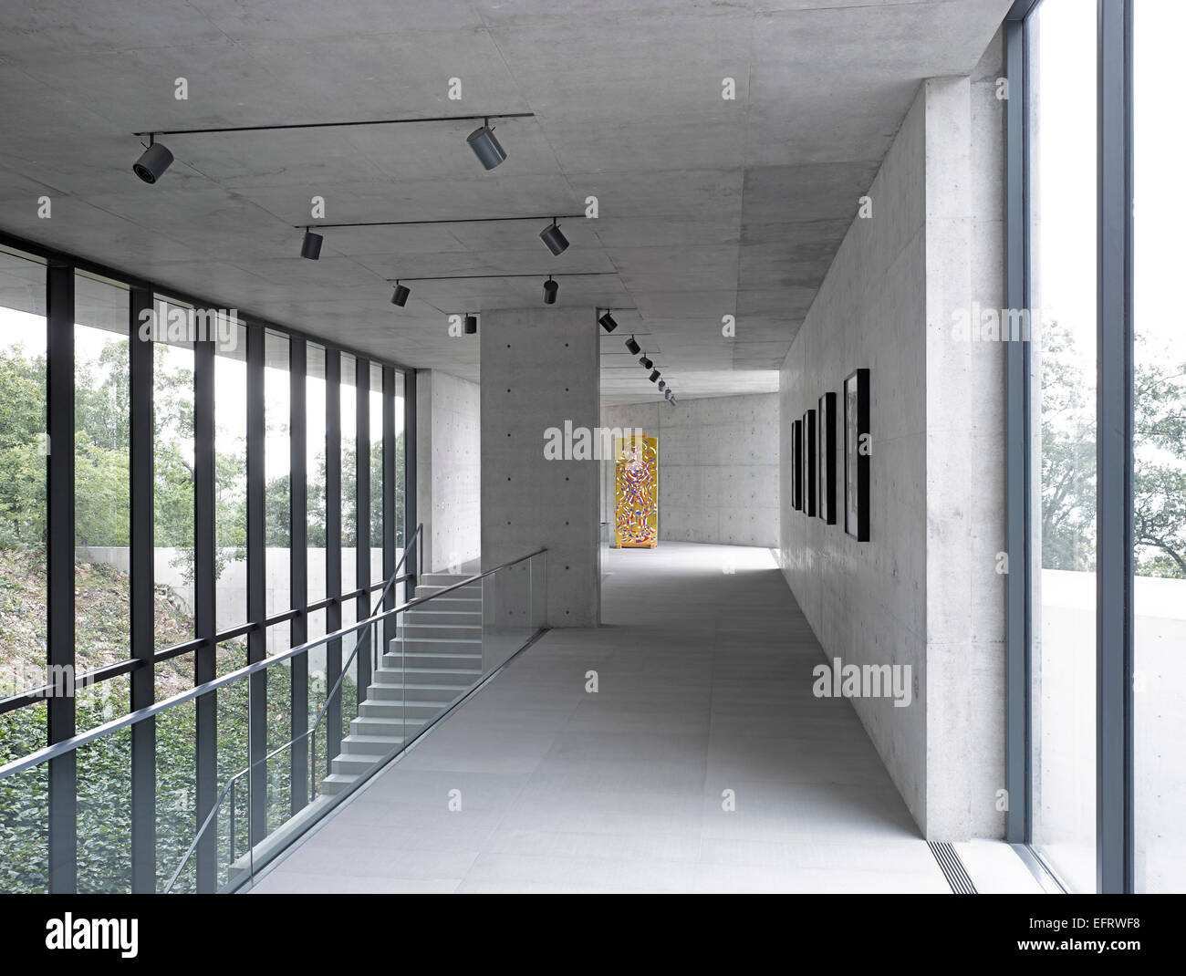 Casa Monterrey, Monterrey, Mexico. Architect: Tadao Ando, 2013. Interior view in formal entrance area. Stock Photo