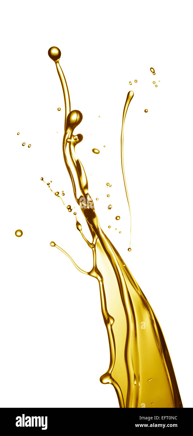 cooking oil splashing isolated on white background Stock Photo