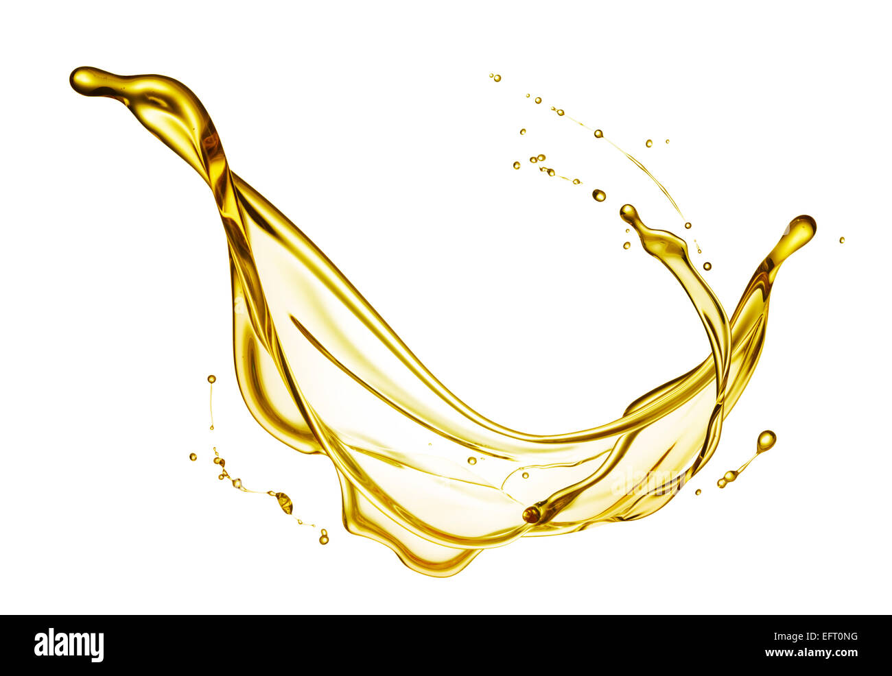 olive oil splashing isolated on white background Stock Photo
