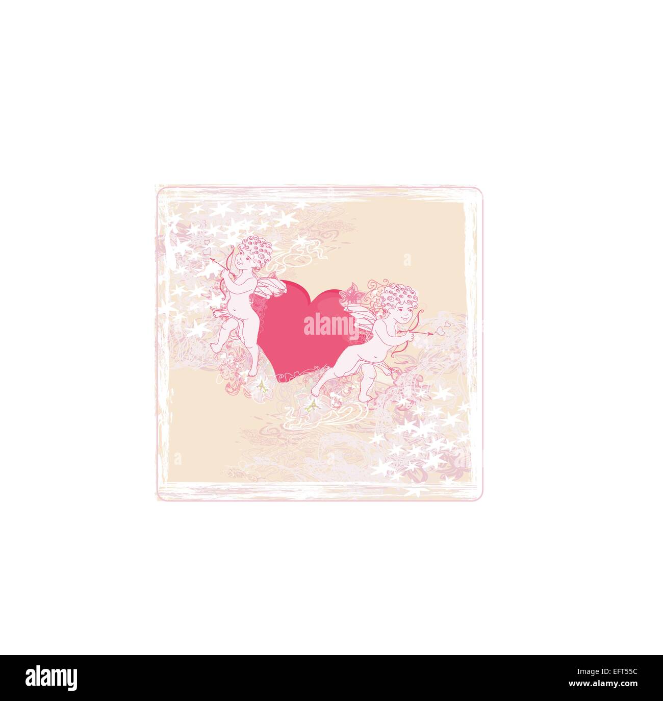 happy valentines day card with cupid Stock Vector Image & Art - Alamy