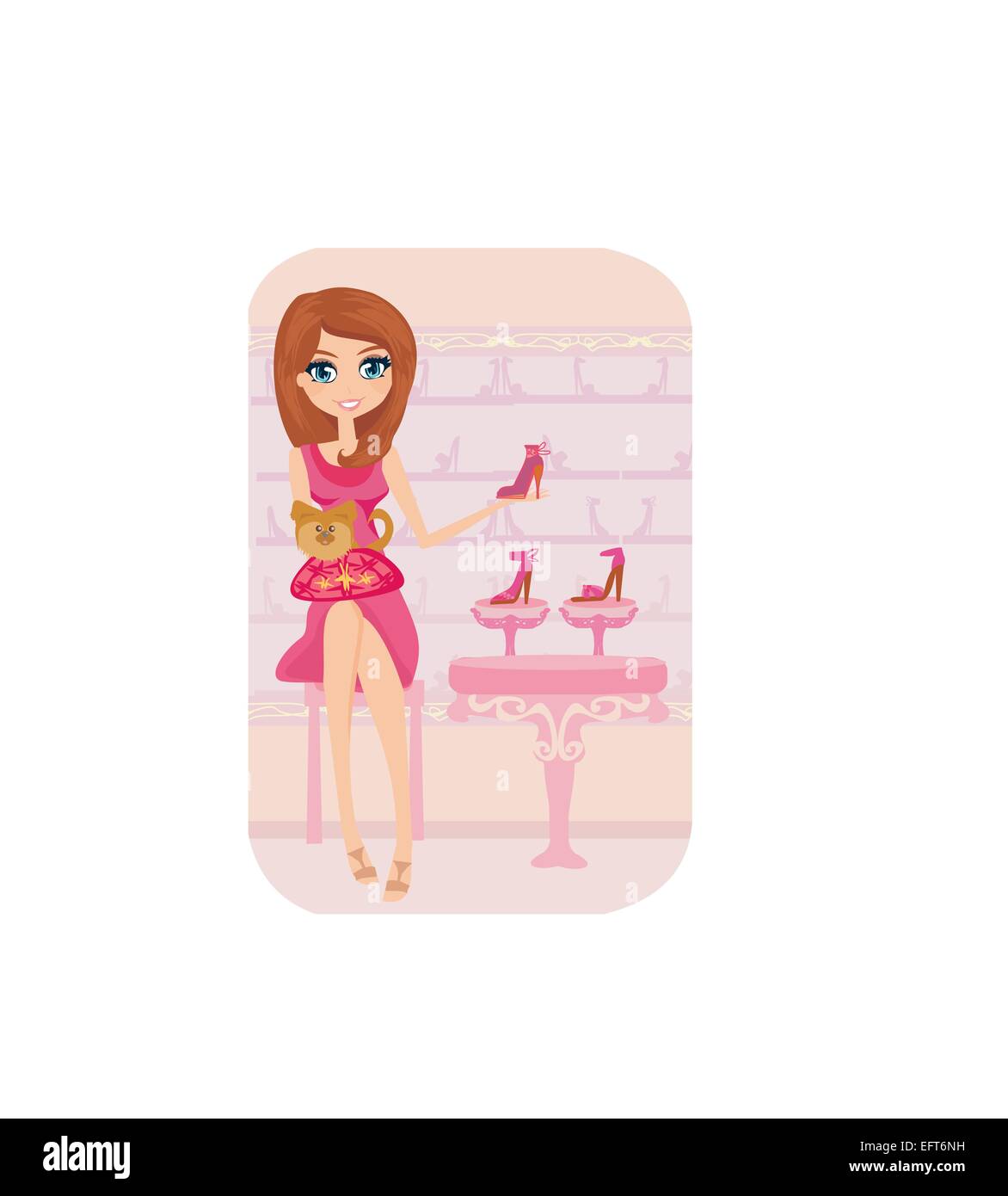 Girl in leather boots Stock Vector Images Alamy