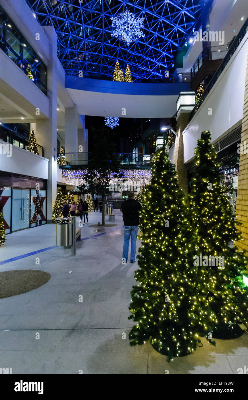 Christmas lights at Victoria Square shopping centre, Belfast Stock ...