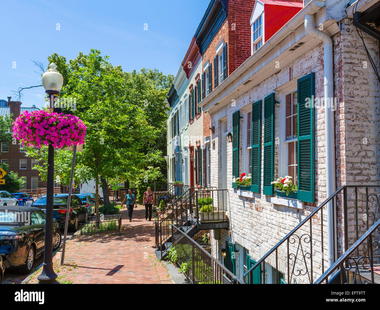 Houses on 30th St NW in downtown Washington DC, USA Stock Photo Alamy