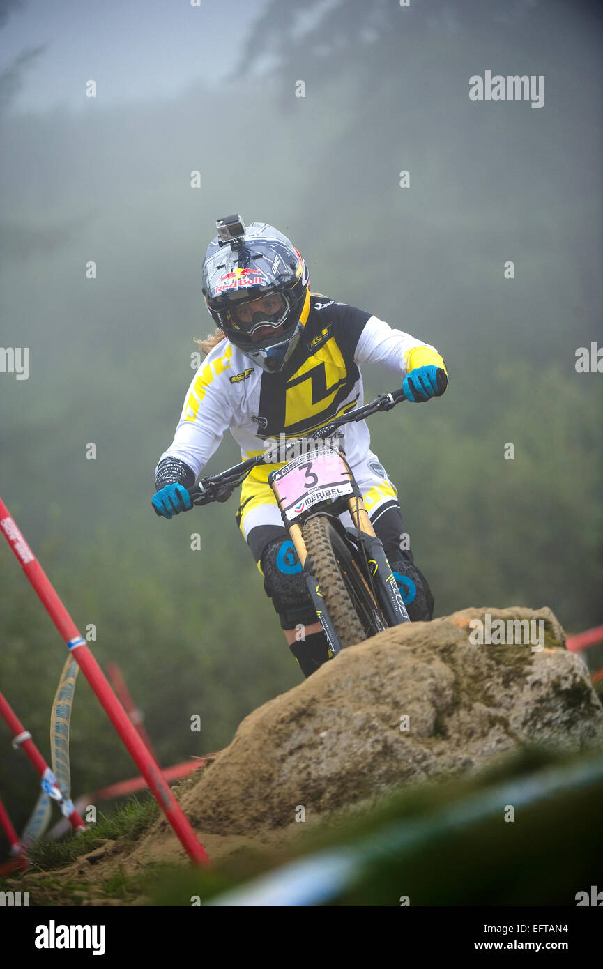 British downhill mountain biker racer Rachel Atherton competing in the