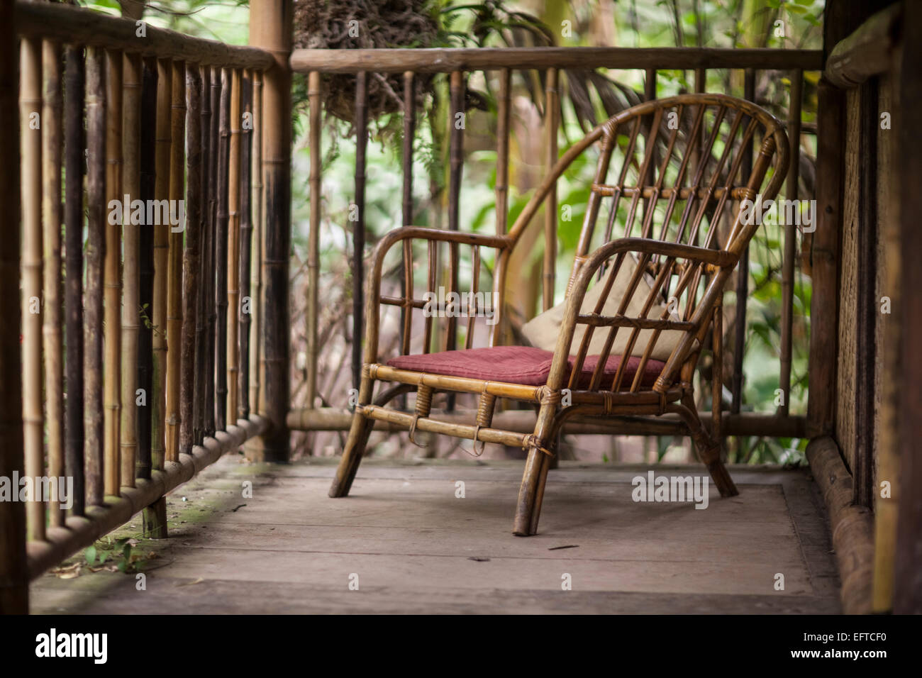 A bamboo chair in a bamboo hut Stock Photo Alamy