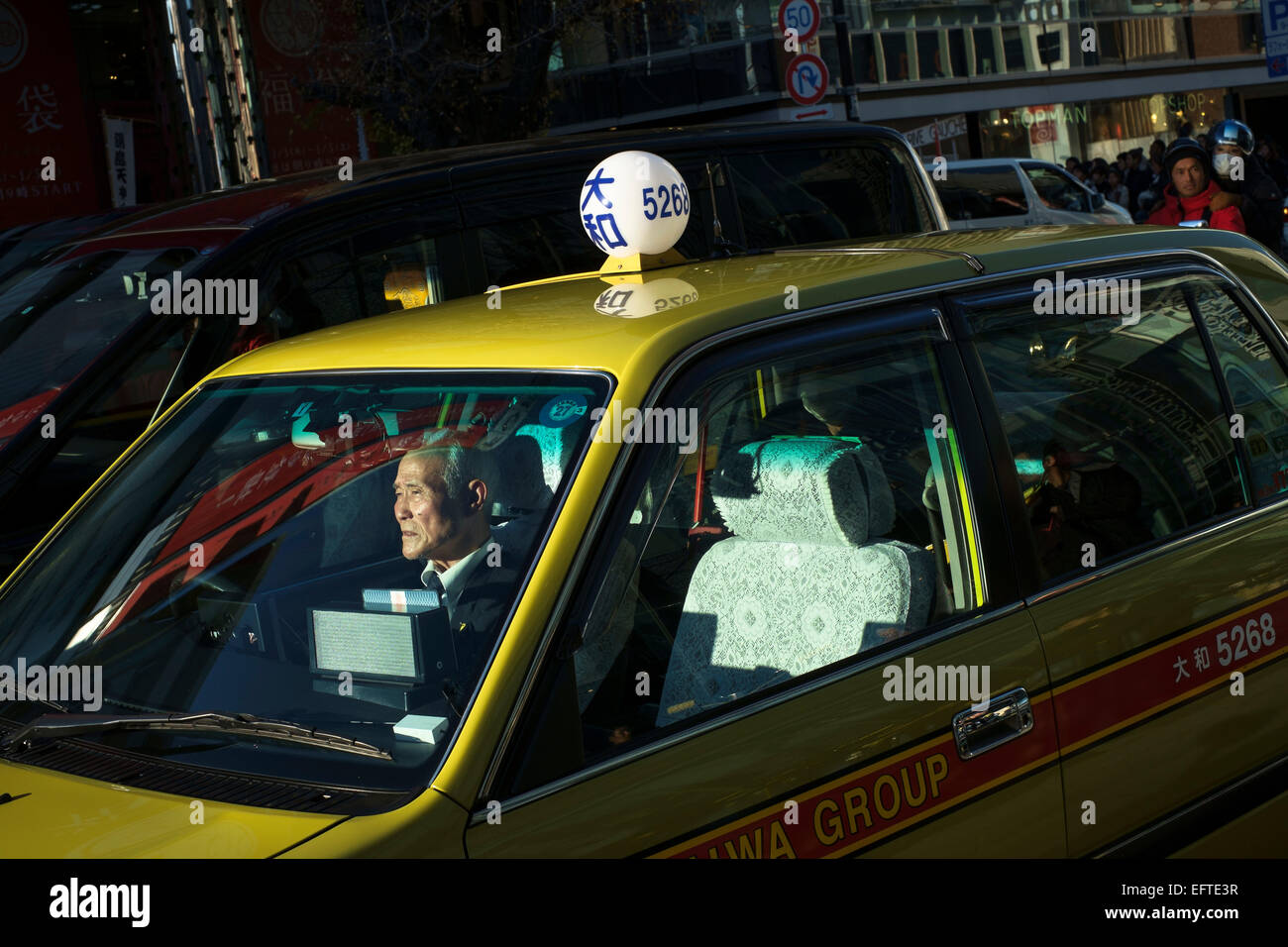 Taxi driver, Tokyo, Japan Stock Photo