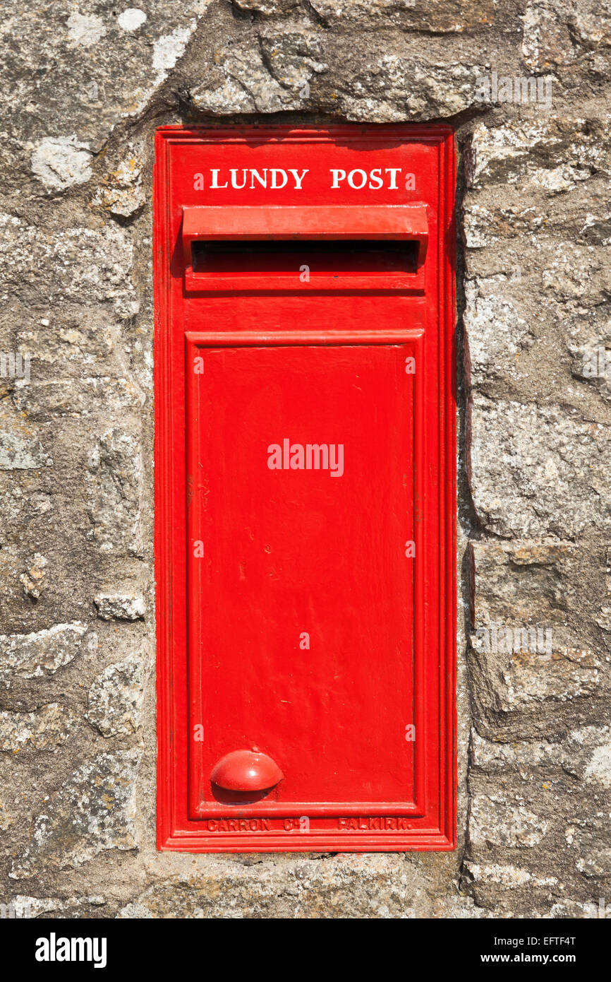 Post box on Lundy Island Stock Photo