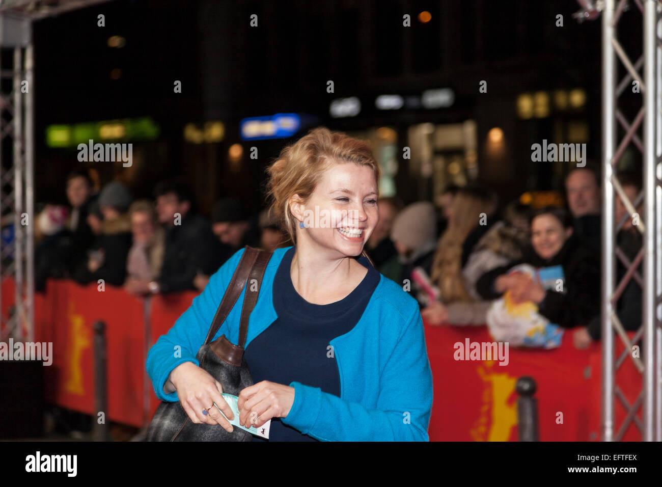 Berlin, Germany. 9th February, 2015. Annette Frier at the premiere ' Woman in Gold' during the 65th International Film Festival Berlinale in Berlin Germany on February 9, 2015 Credit:  Stefan Papp/Alamy Live News Stock Photo