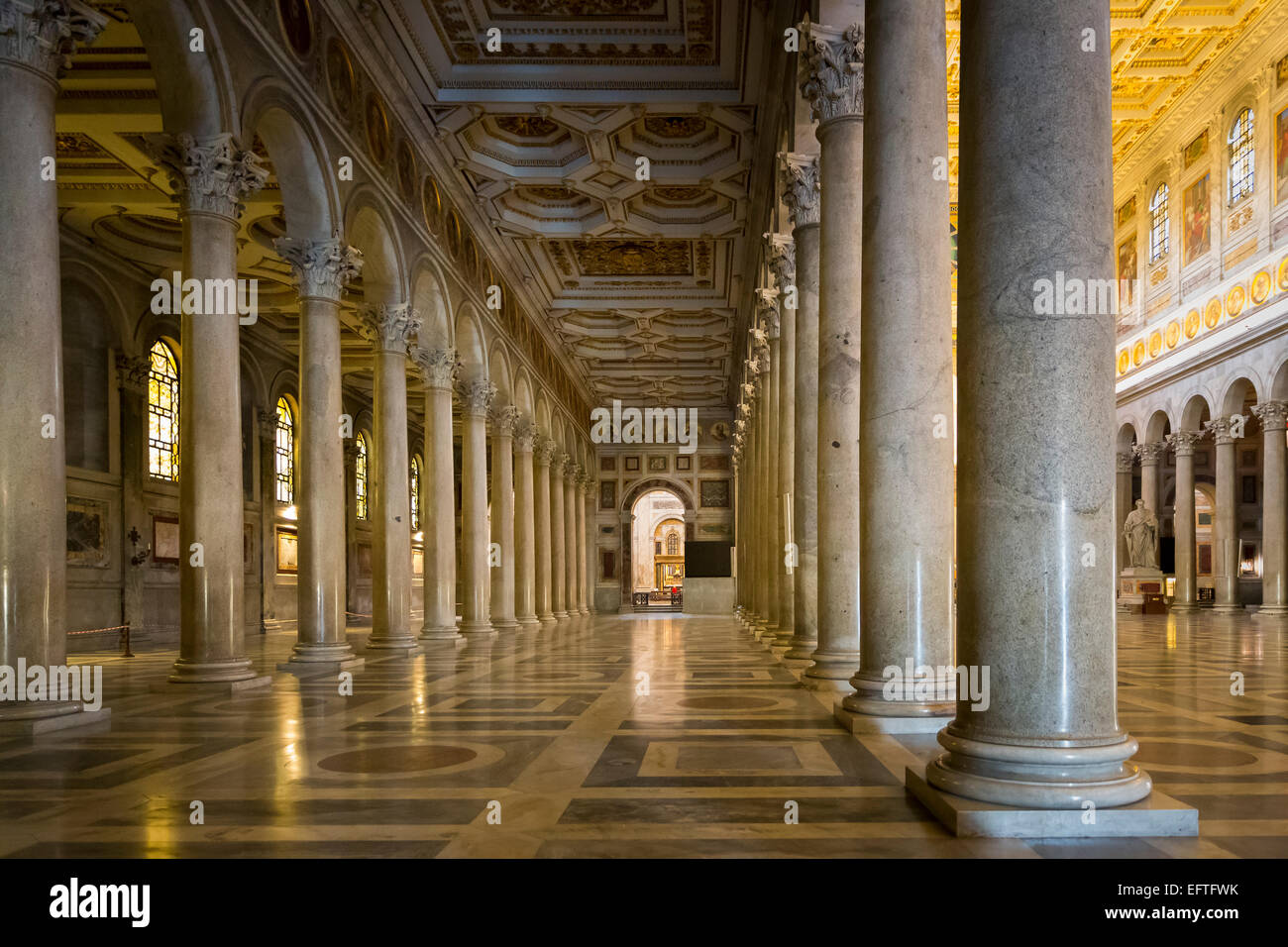 Basilica di San Paolo Fuori le Mura. Interior. Rome, Italy Stock Photo