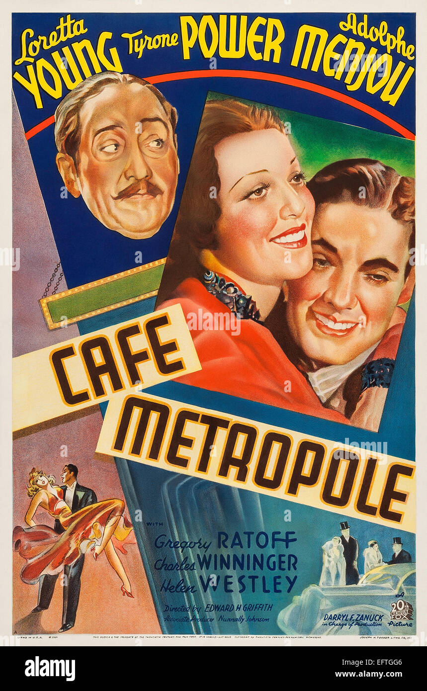 Cafe Metropole Loretta Young Movie Poster Stock Photo Alamy
