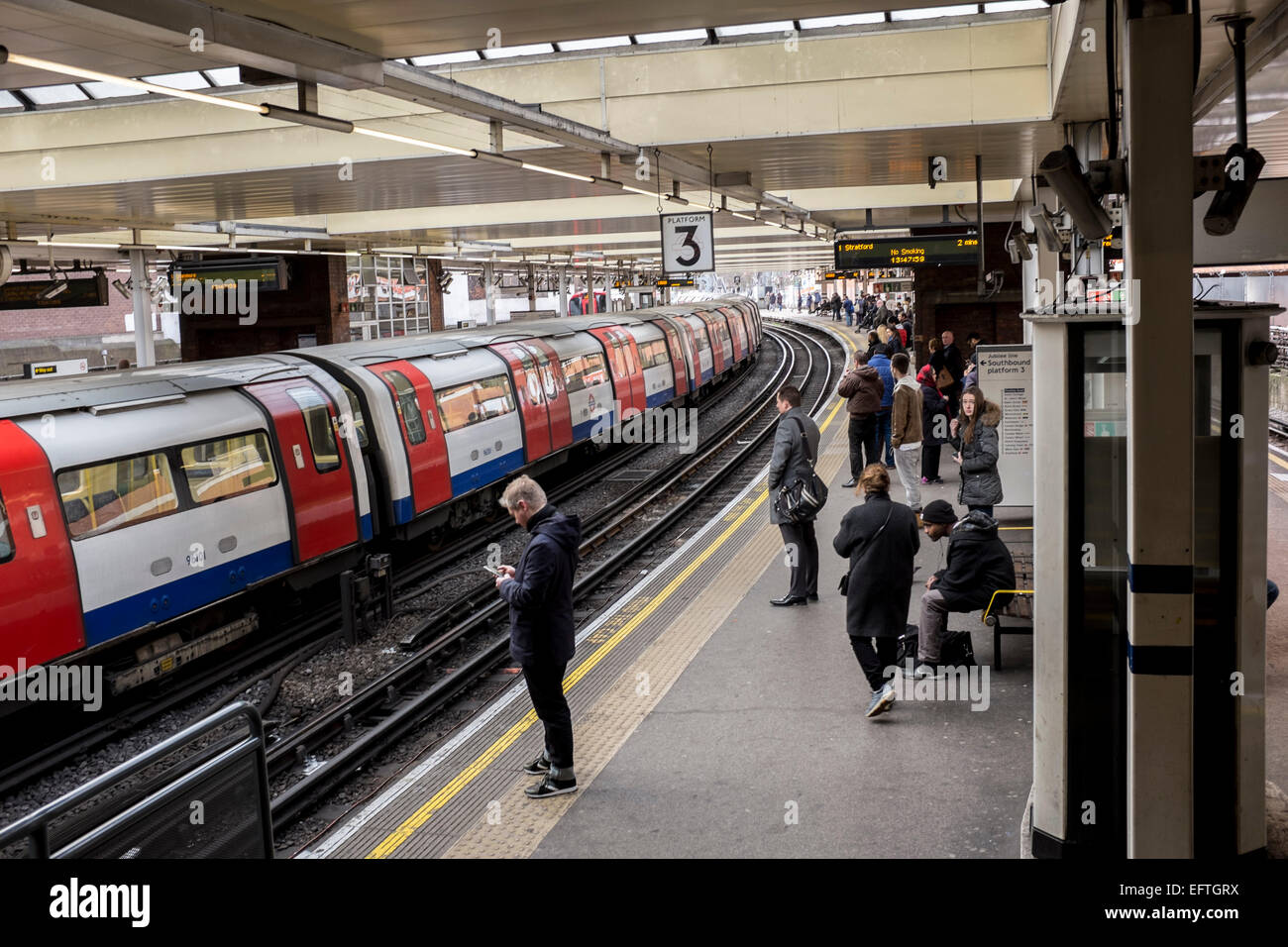 Finchley Road underground station in London on a Sunday Stock Photo