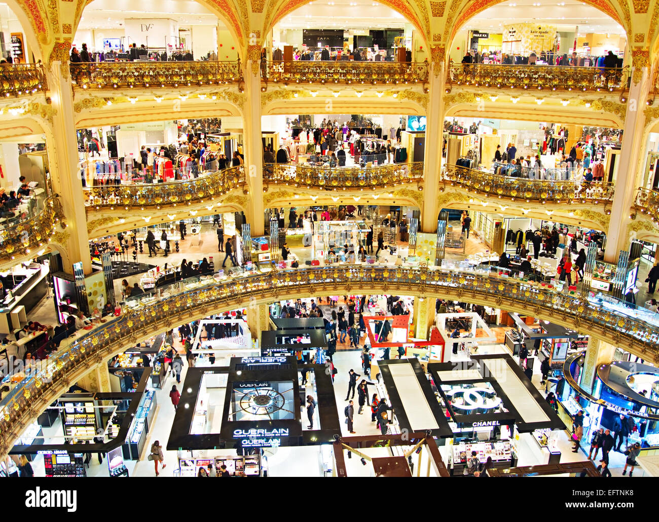Galeries lafayette shopping mall paris hires stock photography and