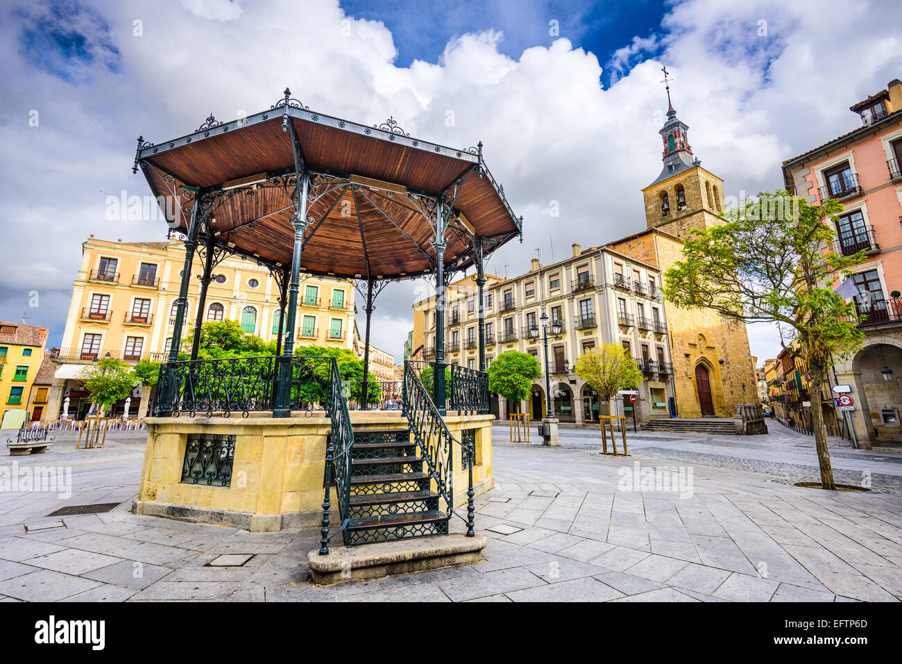 Segovia, Spain gazebo in Plaza Mayor Stock Photo Alamy