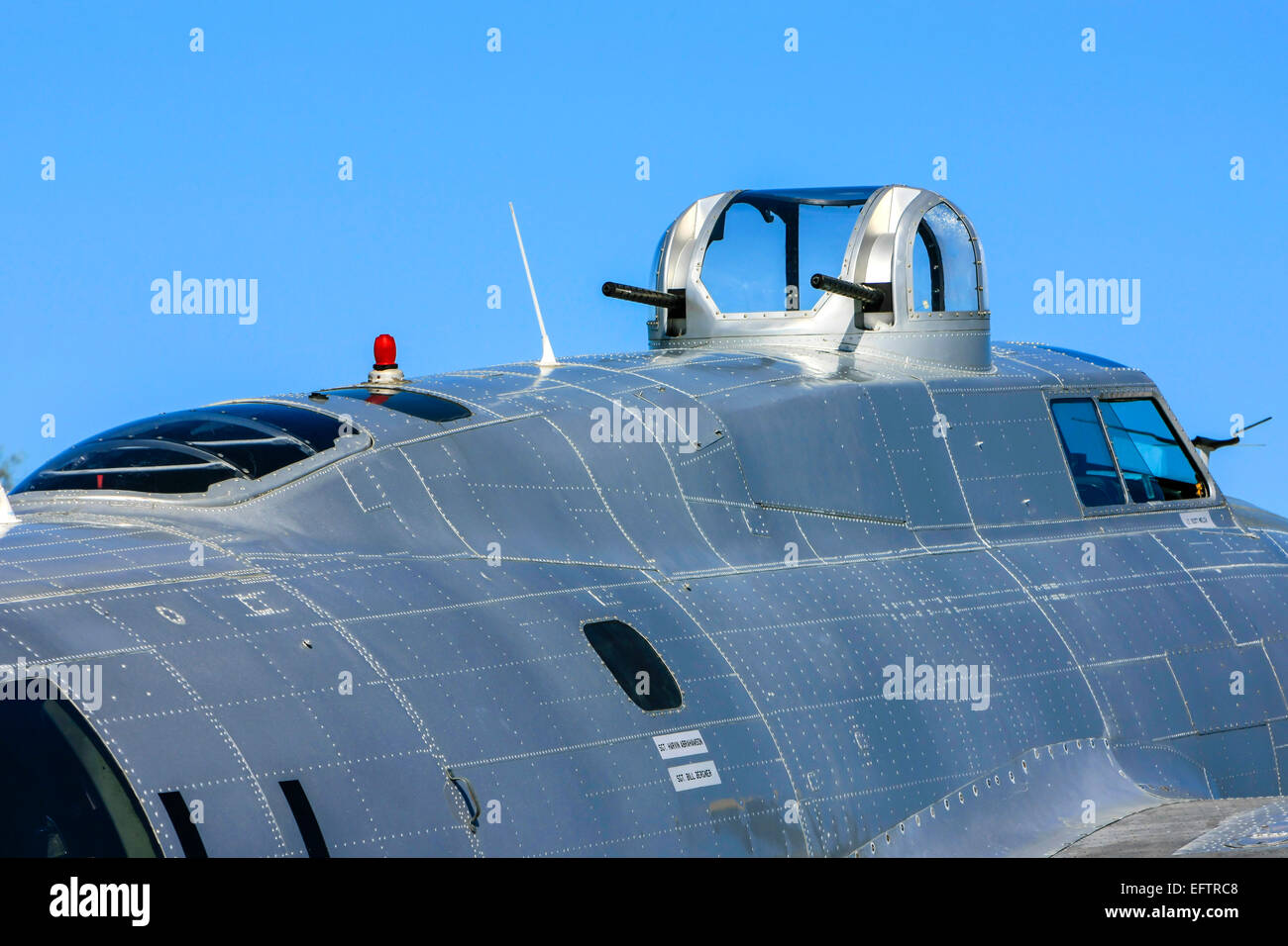 The Upper Gun Turret In A B17g Flying Fortress Plane From Ww2 Seen At 