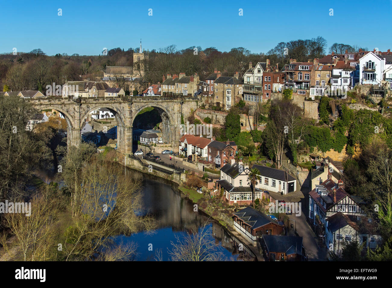Knearsborough - an historic market town, spa town and civil parish in the Borough of Harrogate in North Yorkshire, England. Stock Photo