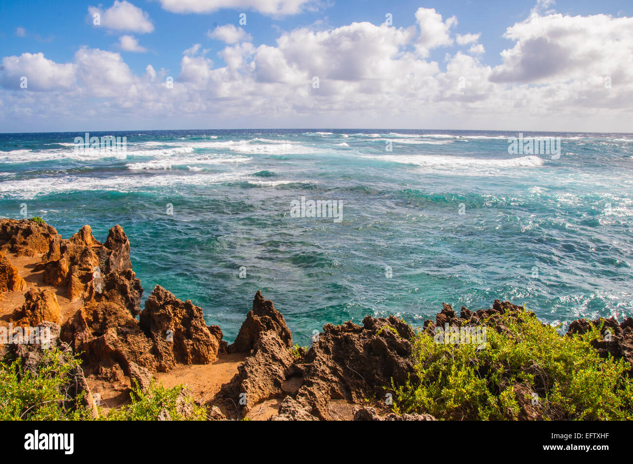 Ocean view on the south shore of Kauai, Hawaiian Islands. Stock Photo