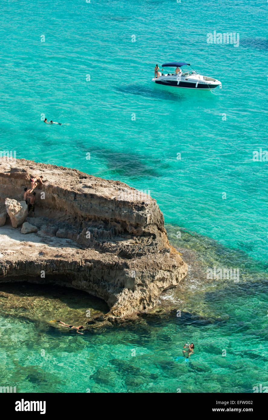 snorkeling and boating in Spain Stock Photo Alamy
