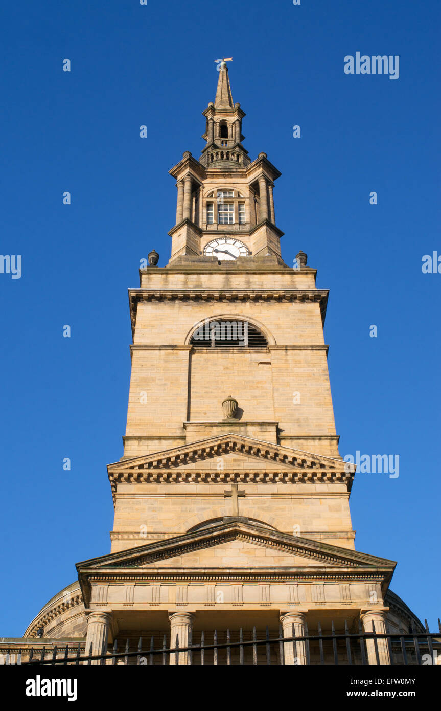 The tower of All Saints 18th century church Newcastle upon Tyne, north east England UK Stock Photo